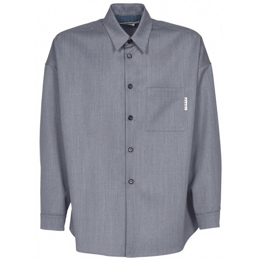 NEW MARNI men's button down long sleeve shirt in gray